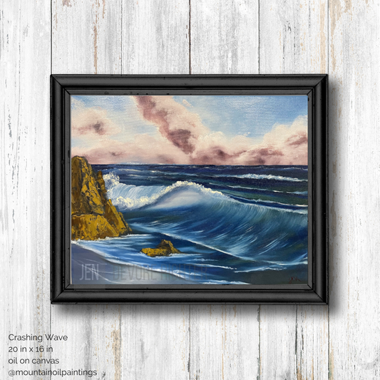 Crashing Wave - Mountain Oil Painting
